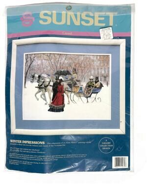 SUNSET Crewel Embroidery Kit 11070 Winter Impressions Alan Maley Needlecraft